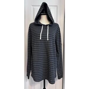 Marine Layer Men’s Hoodie Shirt Gray & Blue Stripe Medium